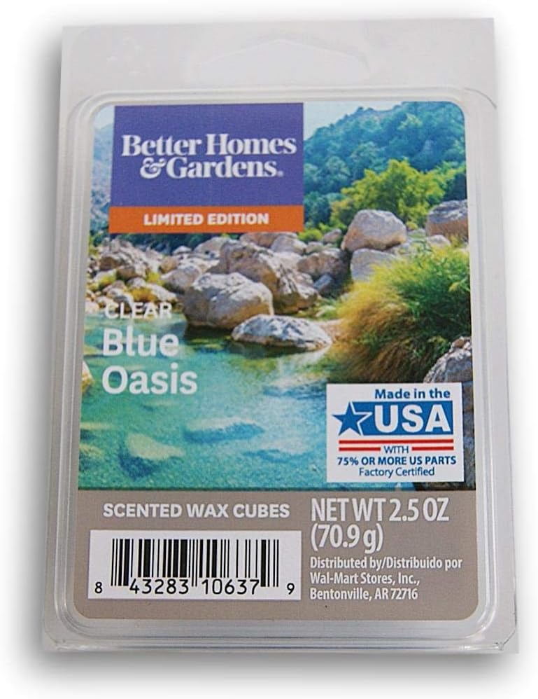 Better Homes & Gardens Clear Blue Oasis 2019 Edition Wax Cubes