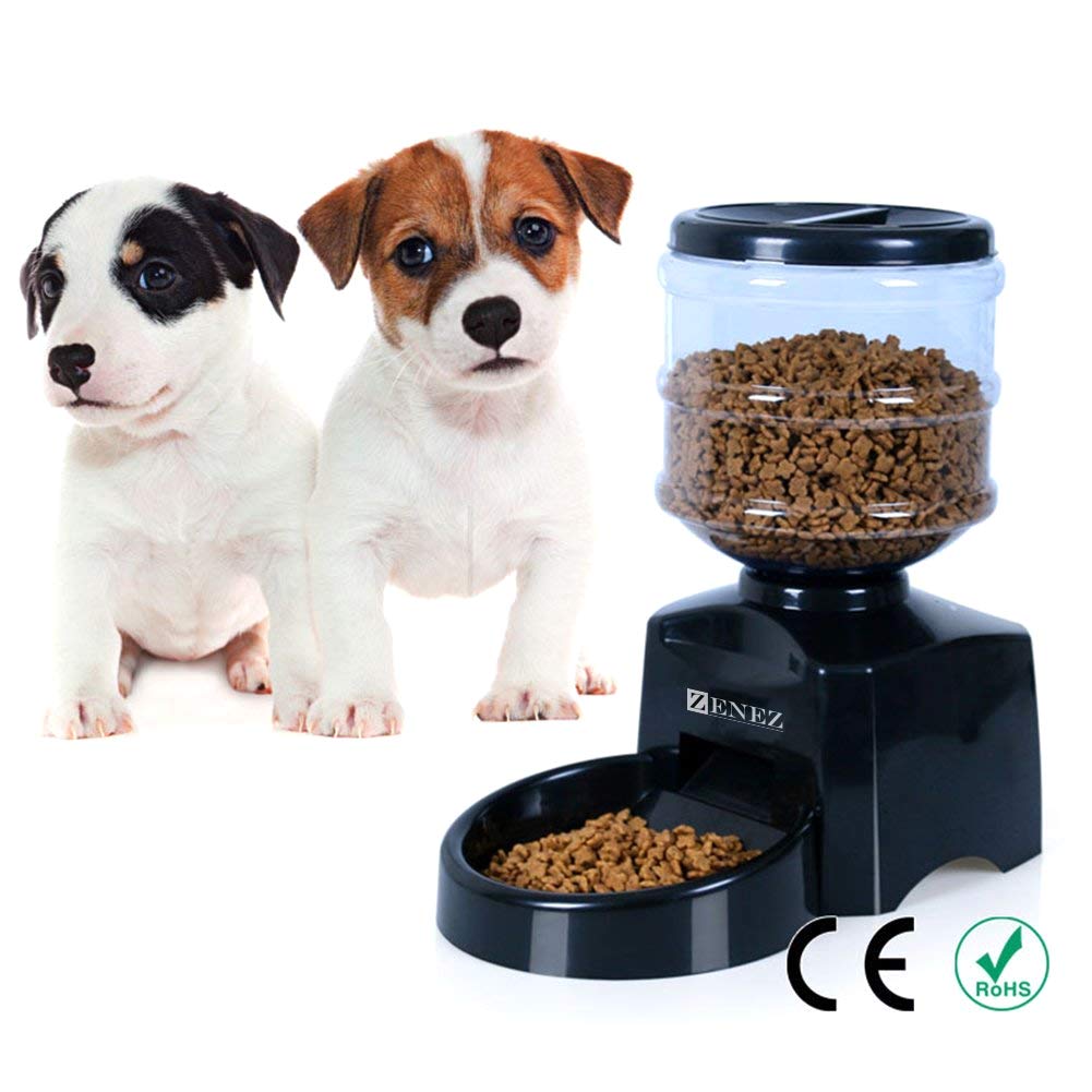 Gohyo ZENEZ Automatic Pet Feeder Dispenser Medium Capacity with Voice Message Recording and Large LCD Screen for Dogs Cats 5.5L