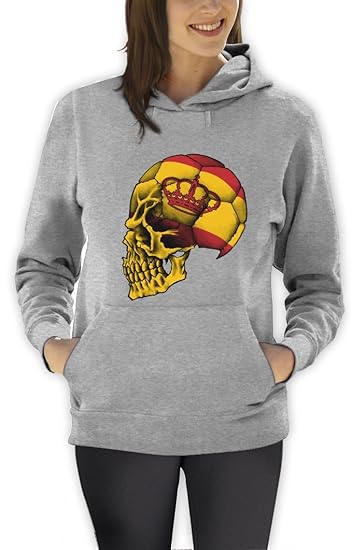Green Turtle T-Shirts Spanien Cooler Fanartikel Fußball EM 2016 Schädel Frauen Kapuzenpullover Hoodie