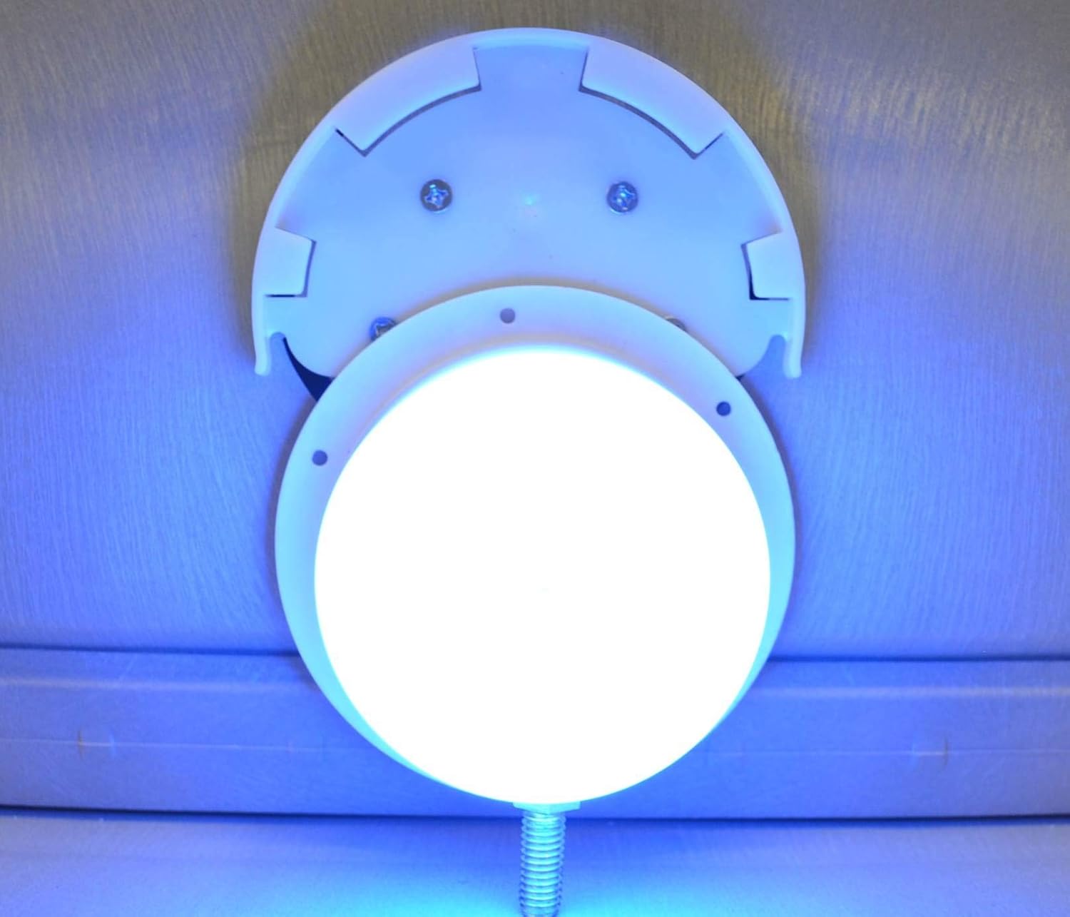 Smart Lite LED underwater pool light. Mounts to pool stairs, steps and deck or floating