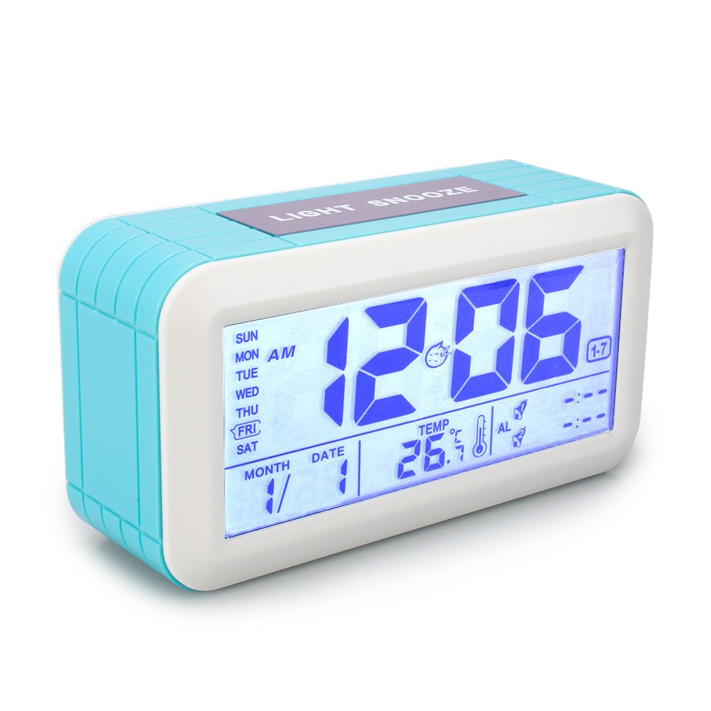 Despertador digital alarma reloj calendario Digital precisión termómetro con botón táctil y