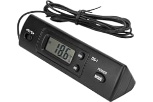 KEENSO Car Air Thermometer, Car Electronic Clock Double Probe Indoor and Outdoor Temperature Digital Clock Multifunctional High Accuracy for Vehicle Other Gauges