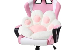 Ditucu Cat Paw Cushion Kawaii Chair Cushions 31.4 x 27.5 inch Cute Stuff Seat Pad Comfy Lazy Sofa Office Floor Pillow for Gaming Chairs Room Decor White