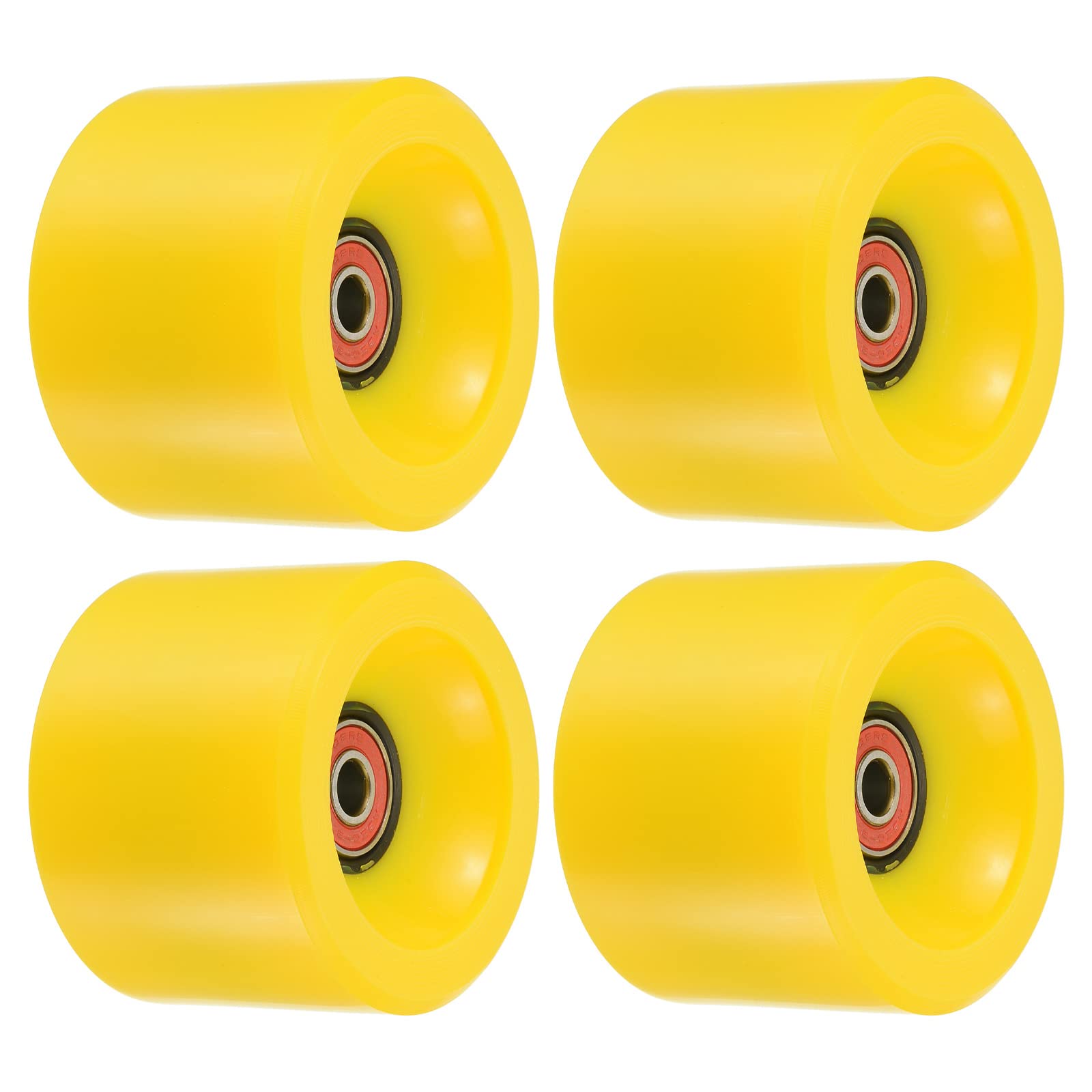 PATIKIL 70mm 78A Longboard Wheels with Red ABEC-9 Bearings, 4 Pack Soft Cruiser Wheels Street Wheels for Skateboards Skateboard Wheel PU, Yellow