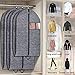 Onlyeasy Garment Bags Suit Bag for Travel, Clothing Storage of Dresses, Jackets, Shirts, Coats with Full Zipper, Metal Eyehole and Carry Handles, 40 in × 1pc, 54 in × 2pcs, Linen-like Black, MXACVB4
