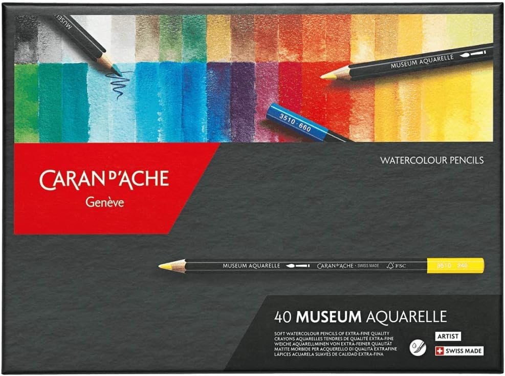 Caran d'Ache Museum Watercolour Pencils (Pack of 40) Amazon.co.uk