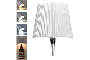 Mebaraul Wireless Bottle Lamp Shade, Portable Cordless Wine Bottle Light with 3 Color Temperature Modes, Ideal for Bedroom, Dining, and Outdoor Spaces (White)