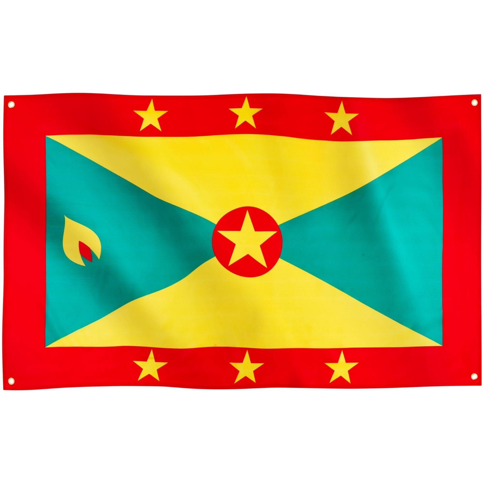 Runesol Grenada Flag, 91x152cm, 3ft x 5ft, 4 Grommets, Eyelet In Every Corner, Caribbean Flag, Concepcion, Grenadian, Independence Day, Premium Flags, Inside, Outside, Banner — image 1