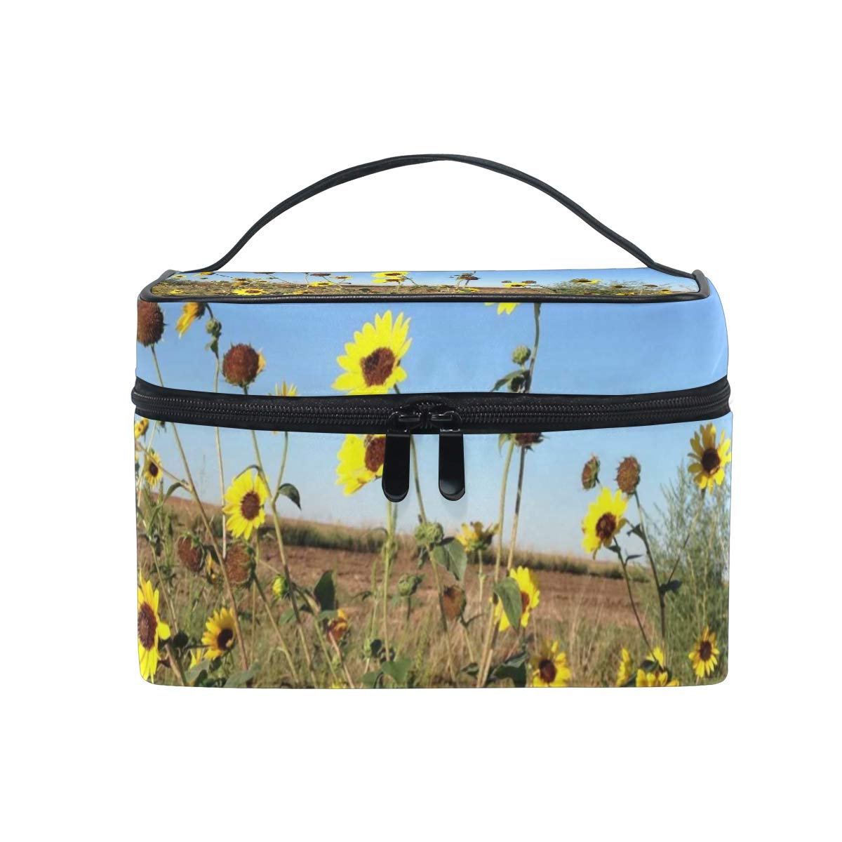 Makeup Bag Tumblr Sunflower Girls Travel Cosmetic Bag Womens Toiletry Organizer