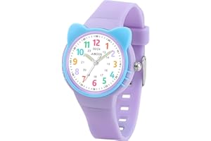 Juboos Kids Watch Analog for Boys Girls Toddler, 3ATM Waterproof Wirstwatch Learning Time and Easy to Read