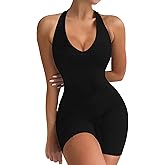 VUTRU Womens Sexy One Piece Tank Top Sleeveless Backless Bodycon Shorts Jumpsuits Bodysuit Catsuit Ribbed Sports Romper