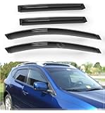 4pcs Outside Mount Dark Smoke Sun/Rain Guard Front+Rear Tape-On Auto Window Visors For 09-13 Nissan Rogue 14-15 Rogue Select