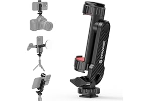 SYNCWIRE Phone Tripod Mount, Universal Cell Phone Holder Tripod with 2 Cold Shoe and 1/4" Screw, 360° Rotates & 180° Tilts Ad