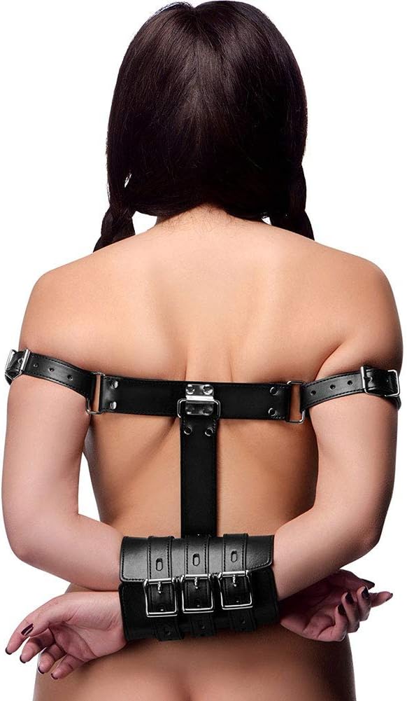 XR Brands Strict Bondage Arm Binder, Black, 1 count