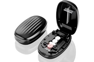 GAONLY Pill Cutter Splitter for Small and Tiny Pills, 1/2 1/4 Pill Splitter for Small Pills,Vitamins, Tablets in Half or Quarters, Accurate and Easy Cutting, Stainless Steel Blade, Back Storage (Black)