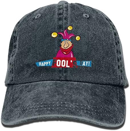 Johnflick Men Women Denim Hats,April Fools Day,sports Cap,baseball Hats, Washed Denim Polo Style Baseball Cap Hat