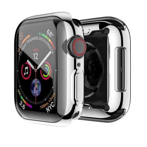 Compatible with Apple Watch Case Series 4, Soft TPU 360° Full Around All-in-One Smartwatch Screen Protectors Shockproof Protective Slim HD Bumper ...