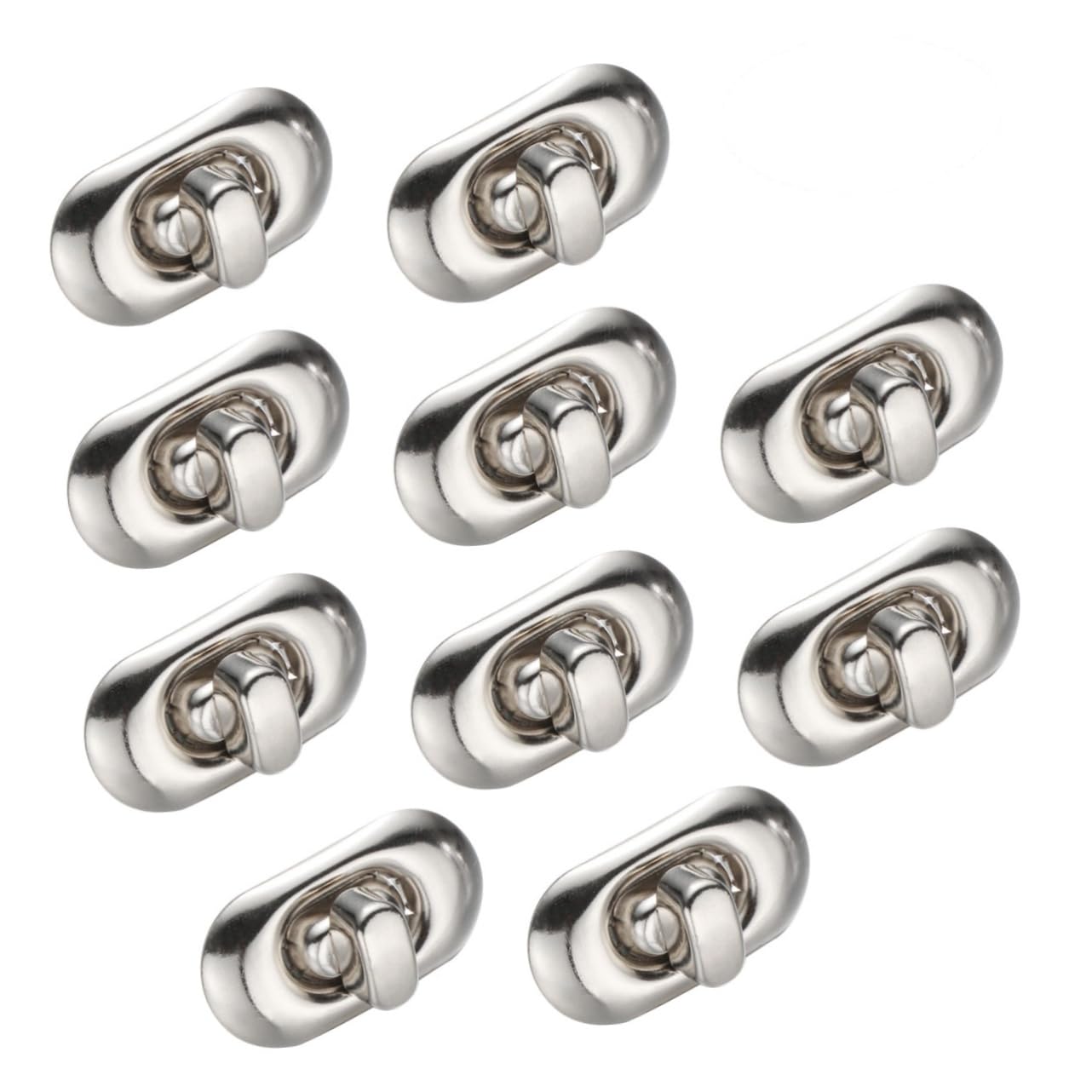 Healifty 10pcs Twist Turn Lock Purse Lock for Leather Handbag Bag Leathercraft Accessory (Silver)