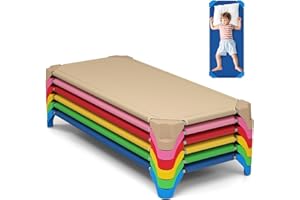KOTEK Stackable Daycare Cots for Kids, Portable Children Nap Cots, 52" L x 23.5" W, Ready-to-Assemble, Space Saving Toddler P