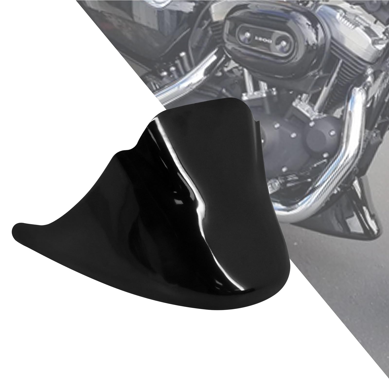 Photo 1 of HDBUBALUS Motorcycle Front Fairing Fender Chin Spoiler Mudguard Protector Fit For Harley Sportster XL 883 1200 2014-2022 Gloss Black