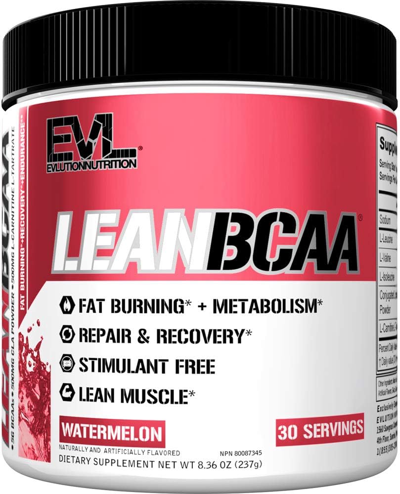 Evlution Nutrition LeanBCAA, BCAA’s, CLA and L-Carnitine, Stimulant-Free, Recover and Burn Fat, Sugar and Gluten Free, 30 Servings (Watermelon): Health & Personal Care