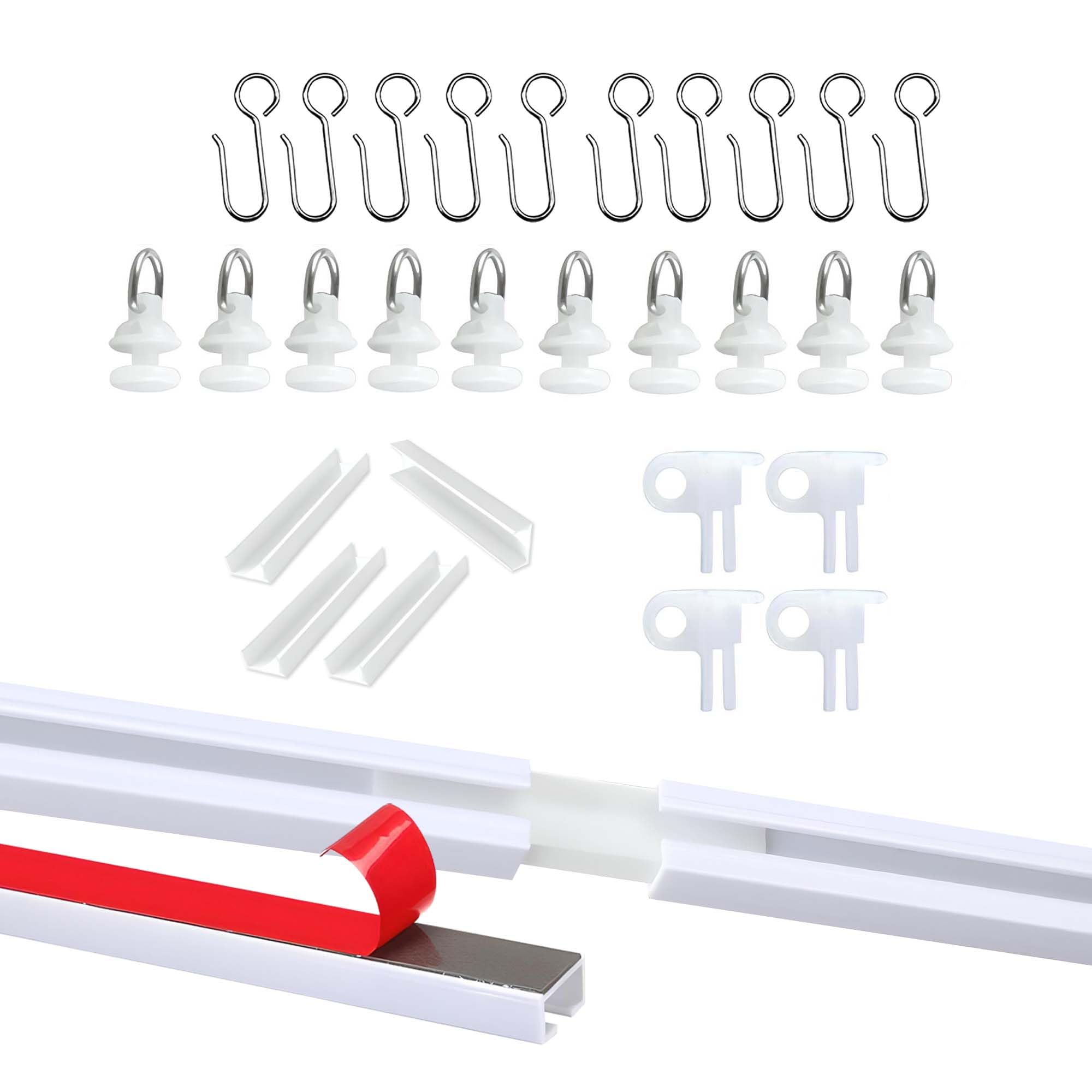 Photo 1 of UrbanRed Self Adhesive Curtain Track for Smooth Ceiling Or Wall- No Drill, Screws, Ceiling Curtain Track, Curtains Rod, Ceiling Mount, Adhesive Curtains Rod (Non-Flexible) (1 Meters, 3.2FT)