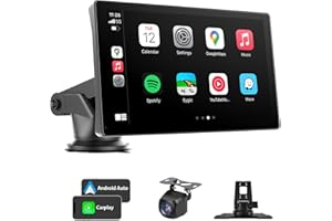 NINEYIN Wireless Carplay Screen for Car, 9" Portable A-pple Carplay & Android Auto Car Stereo, Car Play Screen with Backup Camera/Mirror Link/Voice Control/Bluetooth/GPS Navigation for All Vehicles