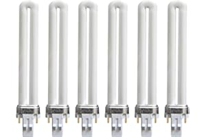 (6 Pack) PL-13W 2 Pin GX23 4100K Single Tube Compact Fluorescent Light Bulb, PL-S 13W 841 2P,Replaces Philips PLS13W41, Sylva