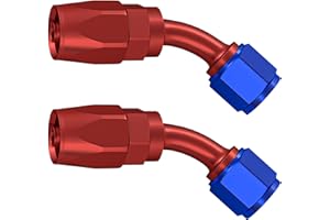 SINTLY 6AN 45 Degree Fitting Swivel Hose End Fittings for Blue/Redaided Fuel Line Blue/Red 2PCS