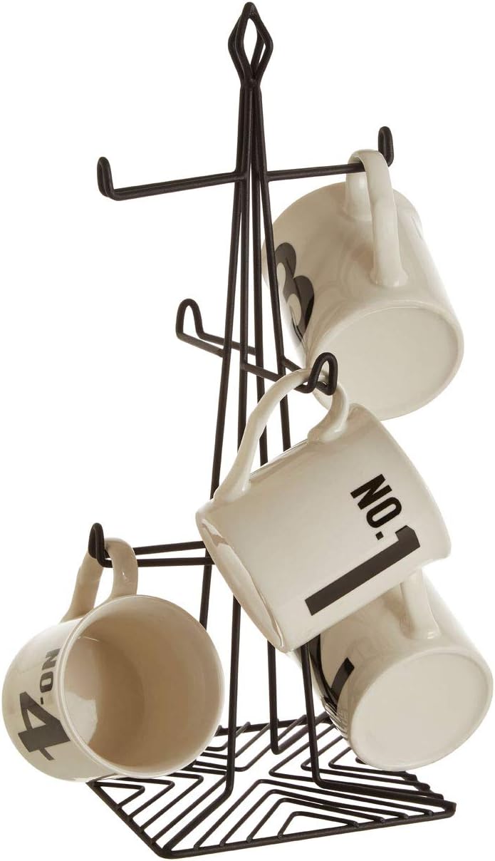 Premier Vertex 6 Mug Tree, Black Powder Coat Finish, H37 x W15 x D15cm - Image 4