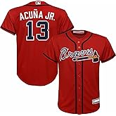 Ronald Acuna Jr. Atlanta Braves MLB Kids Youth 8-20 Red Alternate Player Jersey