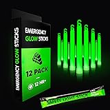 Emergency Glow Sticks with 12 Hours Duration, Individually Wrapped Industrial Grade Glowsticks for Survival Gear, Camping Lig