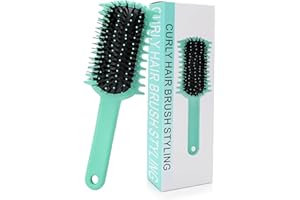UHACLWS Curly Hair Brush, Volume Curl Defining Brush for Detangling Shaping and Styling Women's Curls, Reduce Pulling (Green)