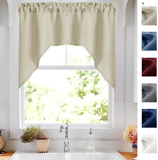 Amazon Com Swag Valance Semi Sheer Short Curtains Kitchen Casual