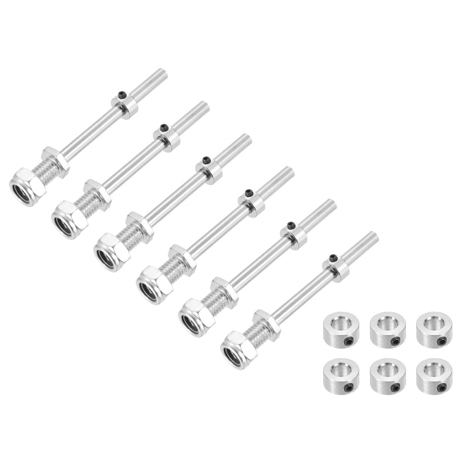 sourcing map 5/16 Inch Diameter x 2.95 Inch Length 6 Set Landing Gear Axle Shaft Drive Axle with Nuts for RC Airplane