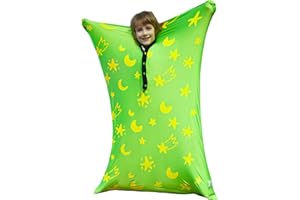 KreyNa Sensory Body Sock, 47" x 27" Sensory Sack Premium Sensory Sock Glow in The Dark for 6-9 Autistic Children, Good for Height: 41"-51" Medium, Green
