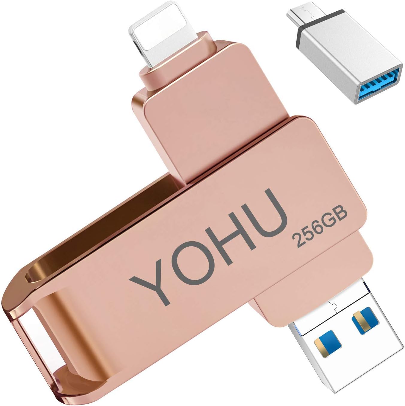 thumbnail image 2 of Flash Drive For IPhone 256GB, 4 In 1 USB Type C Memory Stick, Photo Stick External Storage Thumb Drive For IPhone IPad Android Computer, Violet Purple 2 of 10
