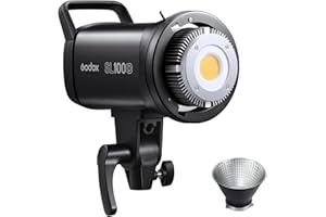 Godox SL100D Daylight LED Video Light, 100W 5600K 32100Lux @1M CRI 96+TLCI 97+ Bowens Mount COB LED Continuous Light, 8 FX Effects 0-100% Brightness Studio Light with APP Control