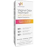 vH essentials Vaginal Odor Treatment with Vitamin C, Boric Acid Suppositories Alternative, Supports Balanced pH, Eliminates N