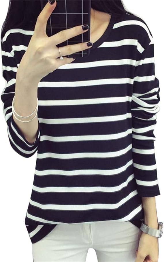 Amazon ボーダー シャツ 長袖 カジュアル ゆったり Tシャツ チュニック トップス カットソー薄手 レディース Tシャツ カットソー 通販