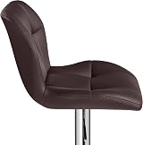 Yaheetech Bar Stools Set of 2 PU Leather Swivel Height Adjustable Brown view 8