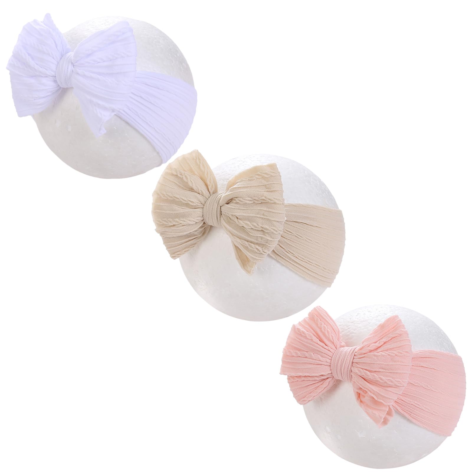 Photo 1 of KIDOCHEESE Baby Headbands Super Stretchy Hair Bows Soft Nylon Hairbands Handmade Hair Accessories for Newborn Infant Toddlers