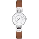BUREI Women's Luxury Quartz Waterproof Pointer Watch with Simple Leather Strap - Exquisite Small Women's Watch