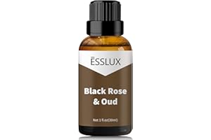 Black Rose & Oud Fragrance Oil - ESSLUX Essential Oils for Diffuser, Candle Soap Making Scents, Aromatherapy Scented Massage, Perfume for Humidifier Home Fragrance, 1 fl oz