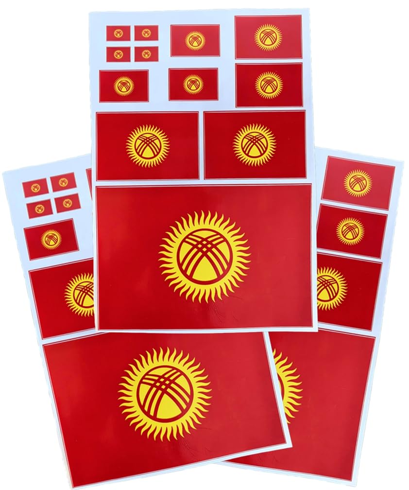 EUIOSFDC Decal in Multiple Sizes Kyrgyzstan Flag