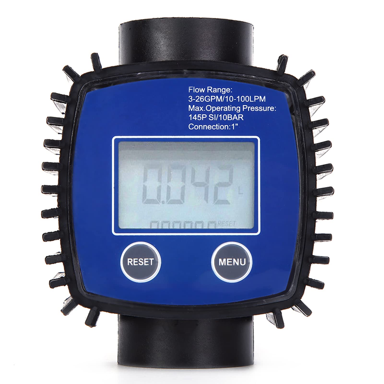 TICFOX Flow Meter, Digital Display High Accuracy Water Diesel Flow Meter Flowmeter 1in Internal Thread Flow Sensor Flow Range 5-120 Litres/Minute for Diesel, Gasoline, Urea,Water, Oil