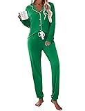 Ekouaer Pajamas Set Long Sleeve Sleepwear Womens