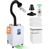 FumeClear FC-2002 Laser Fume Extractor with H13 Filtration for Fume Removal | For F/S/P/D/M Series 0-40W Laser Engraver &amp; Cutter, 3D Printer, Welding, 153CFM, 12 Filters for Fumes, Dust &amp; Other VOCs