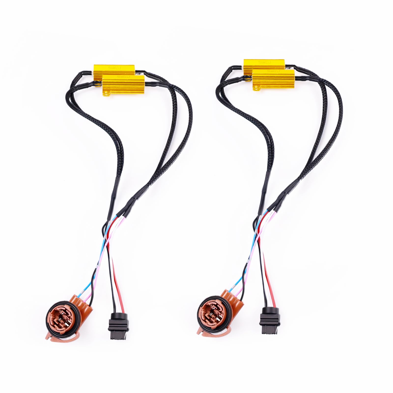 Photo 1 of gopupu 2Pcs 3157 4157 T25 Load Resistor Fix Hyper Flash, 50W 6 Ohm Load Resistors for 3157 Switchback Led Turn Signal Light, Led Resistor Turn Signal Kit
