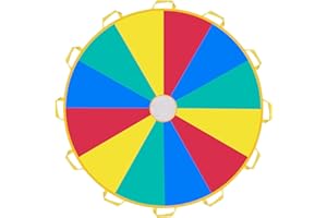 Rettebovon Parachute with Handles 6ft 8ft 10ft 12ft 16ft 20ft Play Parachute Games for Outdoor Team Games,You Can Also Use it for Trampoline Cover Picnic Mat Furniture Cover